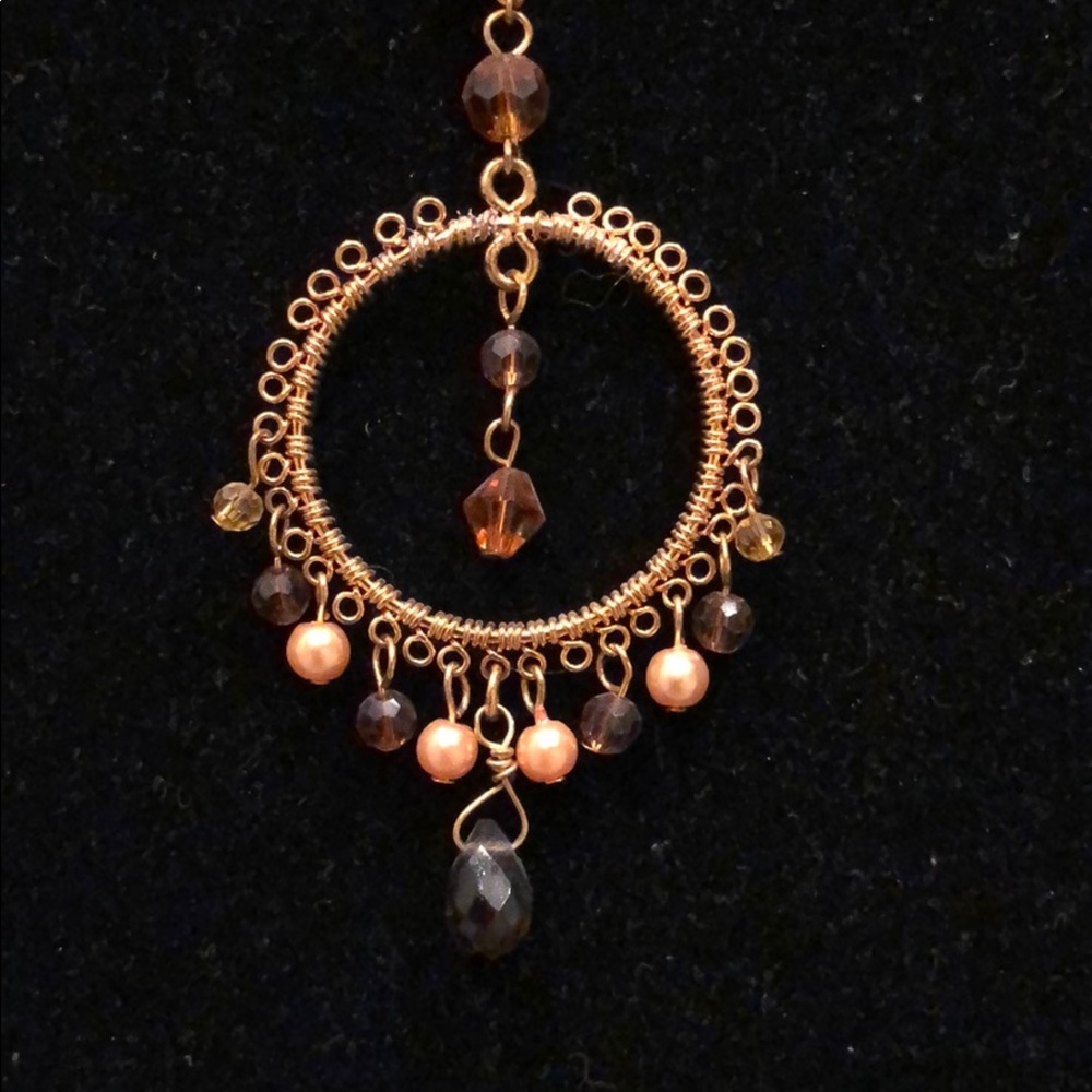 Mocha Luster Necklace & Matching Earrings
